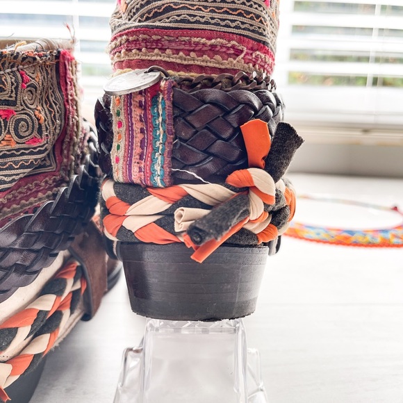 SANCHO Leather Aztec Ankle Boots Size 40/US 9.5-10 - Picture 11 of 17